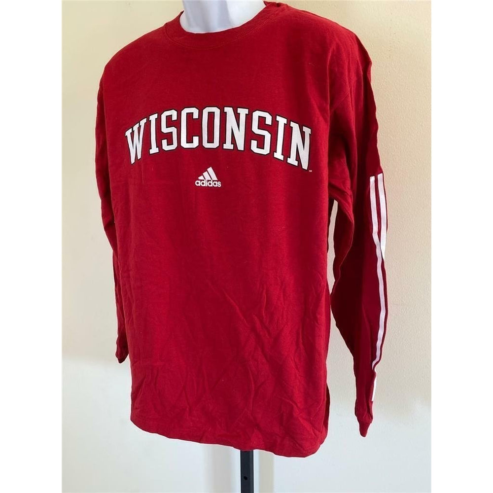 Wisconsin Badgers Mens Size M Medium Red Adidas Shirt Image 2