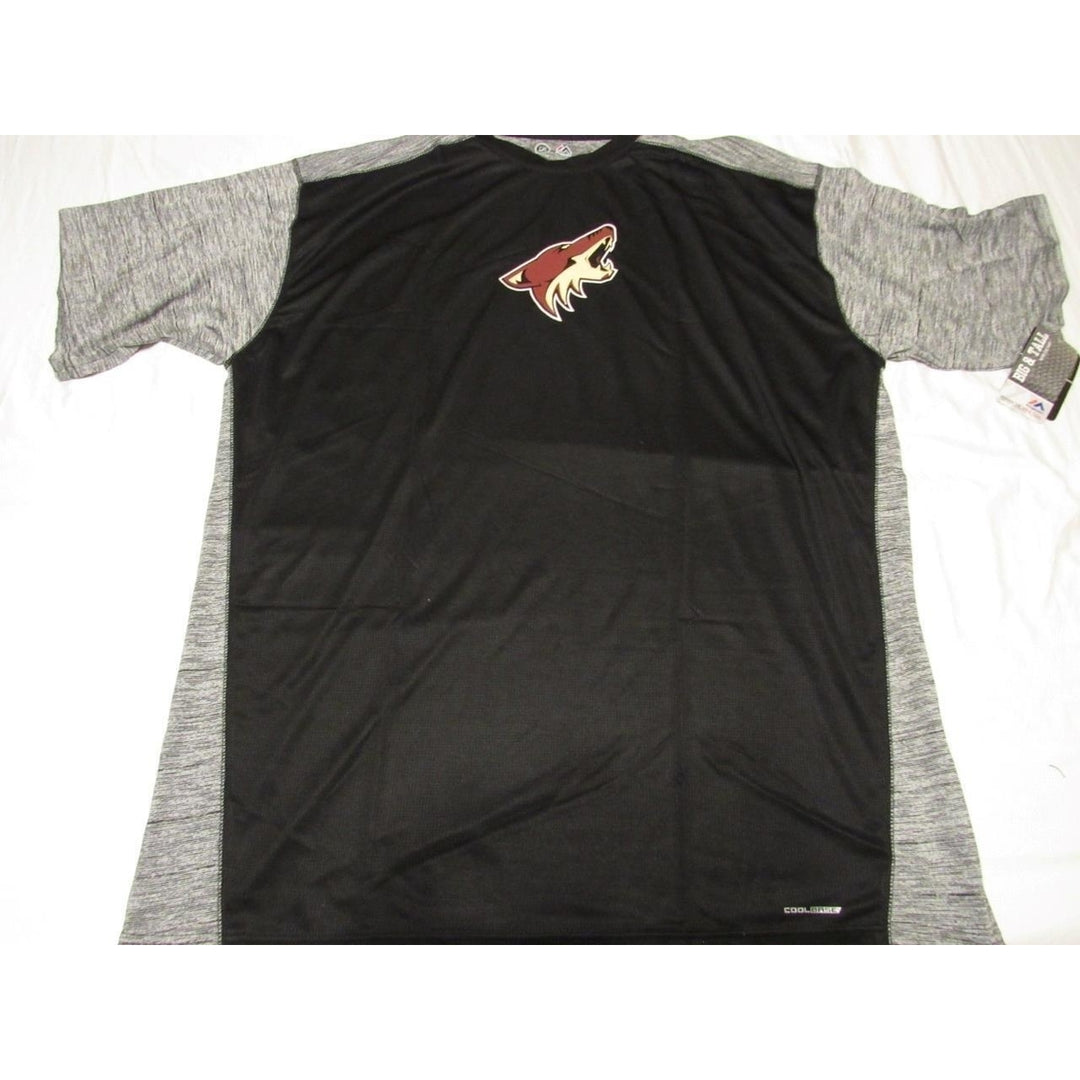 Arizona Coyotes Mens Size 2XL-Tall Majestic Black/Gray Coolbase Shirt Image 3