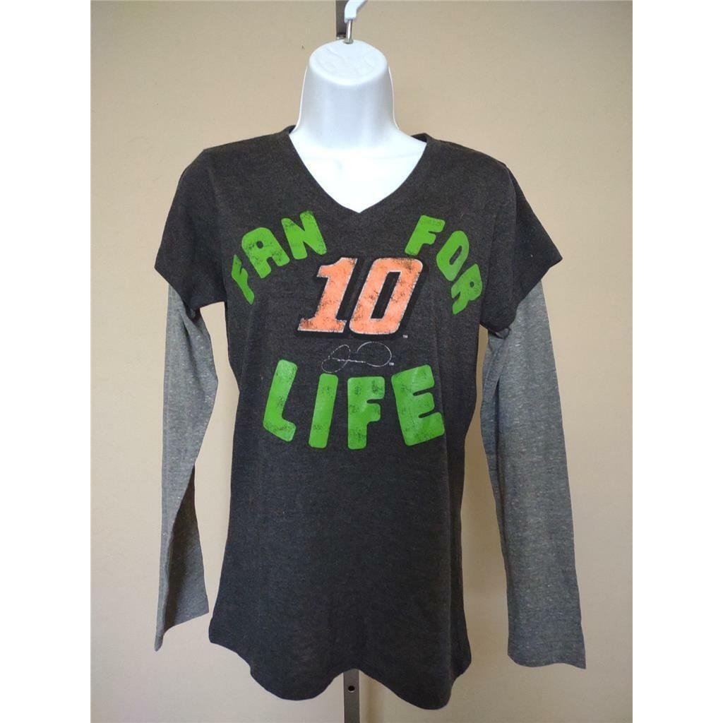 Nascar 10 Aric Almirola Fan For Life Womens Size M Medium Gray Touch Shirt Image 1