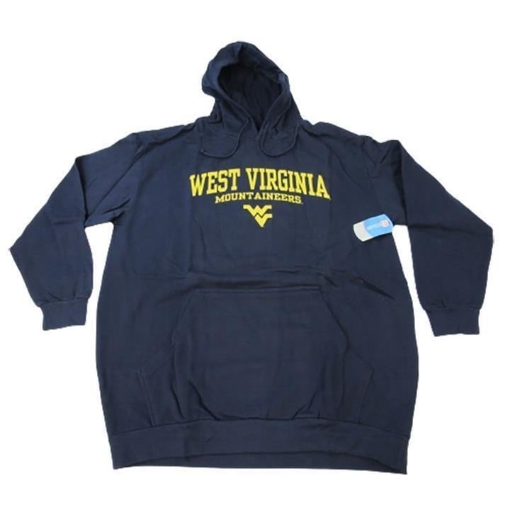 West Virginia Mountaineers Mens Size 2XL Navy Majestic Hoodie Image 1