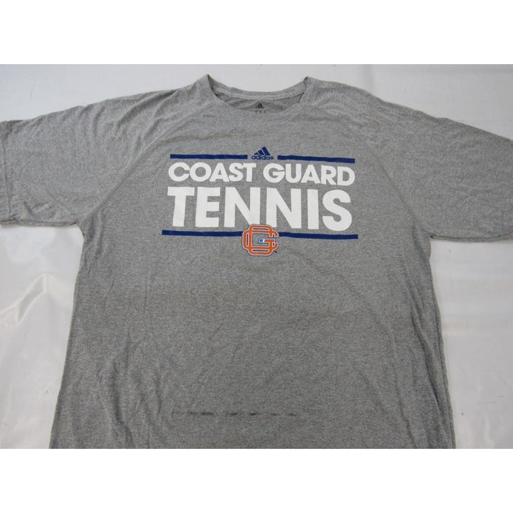 Coast Guard Tennis MENS Size M Medium Athletic Gray Adidas Shirt Image 3