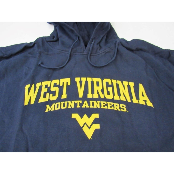 West Virginia Mountaineers Mens Size 2XL Navy Majestic Hoodie Image 2