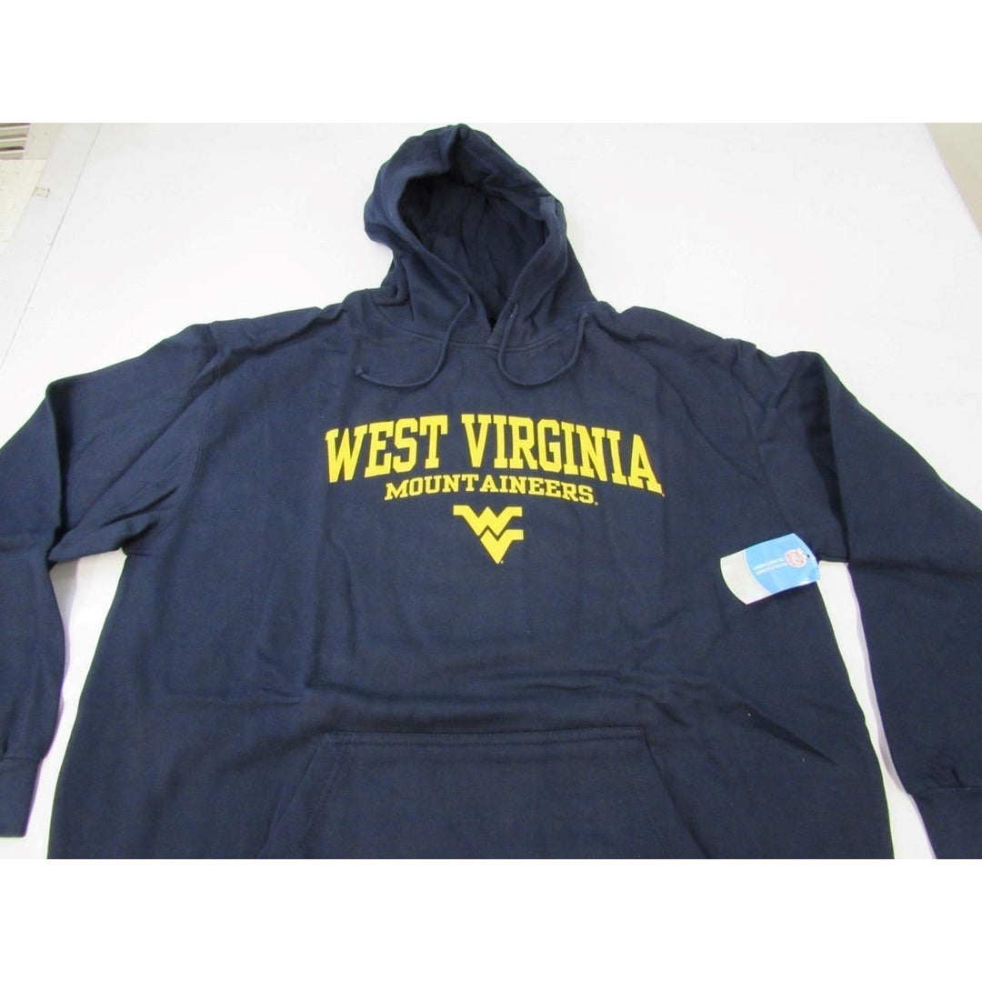 West Virginia Mountaineers Mens Size 2XL Navy Majestic Hoodie Image 4