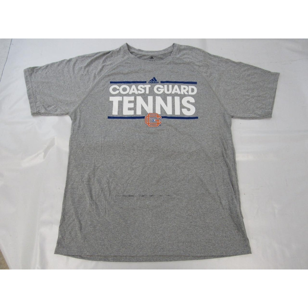 Coast Guard Tennis MENS Size M Medium Athletic Gray Adidas Shirt Image 4