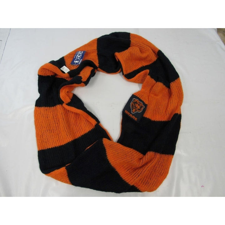 Chicago Bears Unisex Adult Knit Black Orange Infinity Scarf 35 Image 1