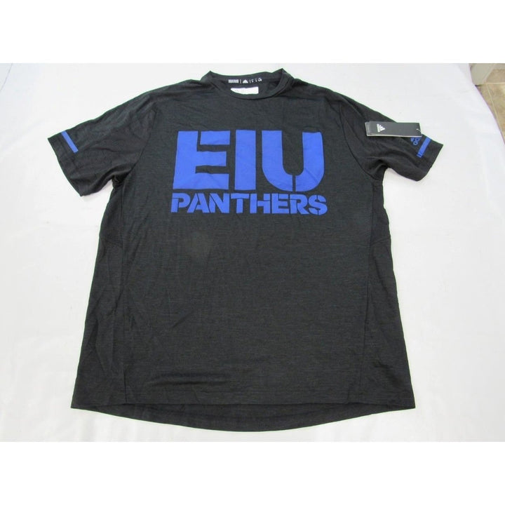 EIU Panthers Mens Size L Large Adidas Climalite Polyester Black Shirt 50 Image 1