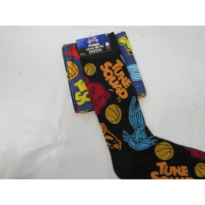 Space Jam Tune Squad Mens Sizes 6-12 OSFA Black Crew Socks and Bandana Image 4