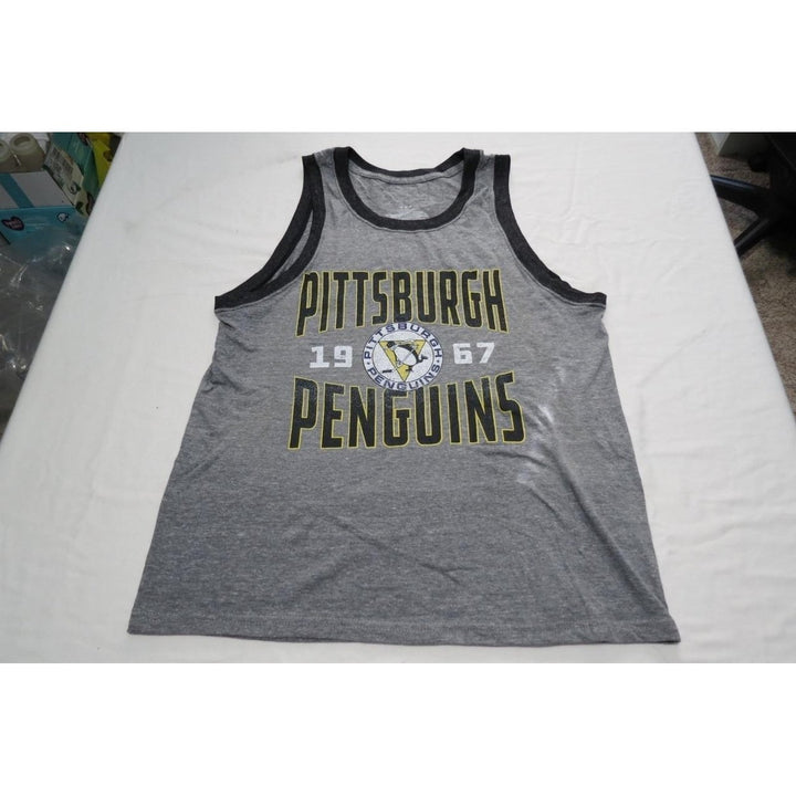 Pittsburgh Penguins 1967 Mens Size M Medium Gray Tank Shirt Image 1