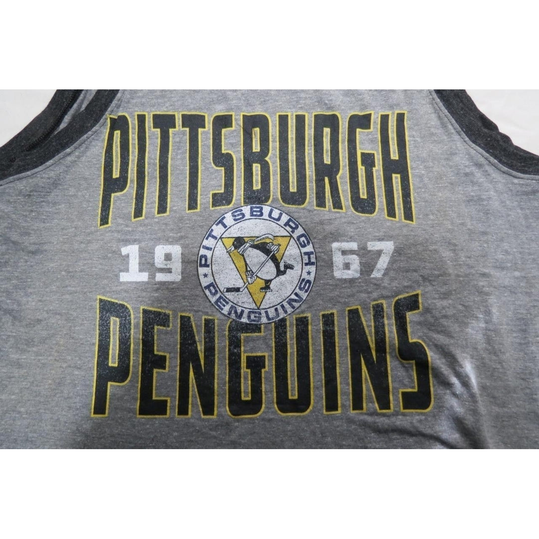 Pittsburgh Penguins 1967 Mens Size M Medium Gray Tank Shirt Image 3