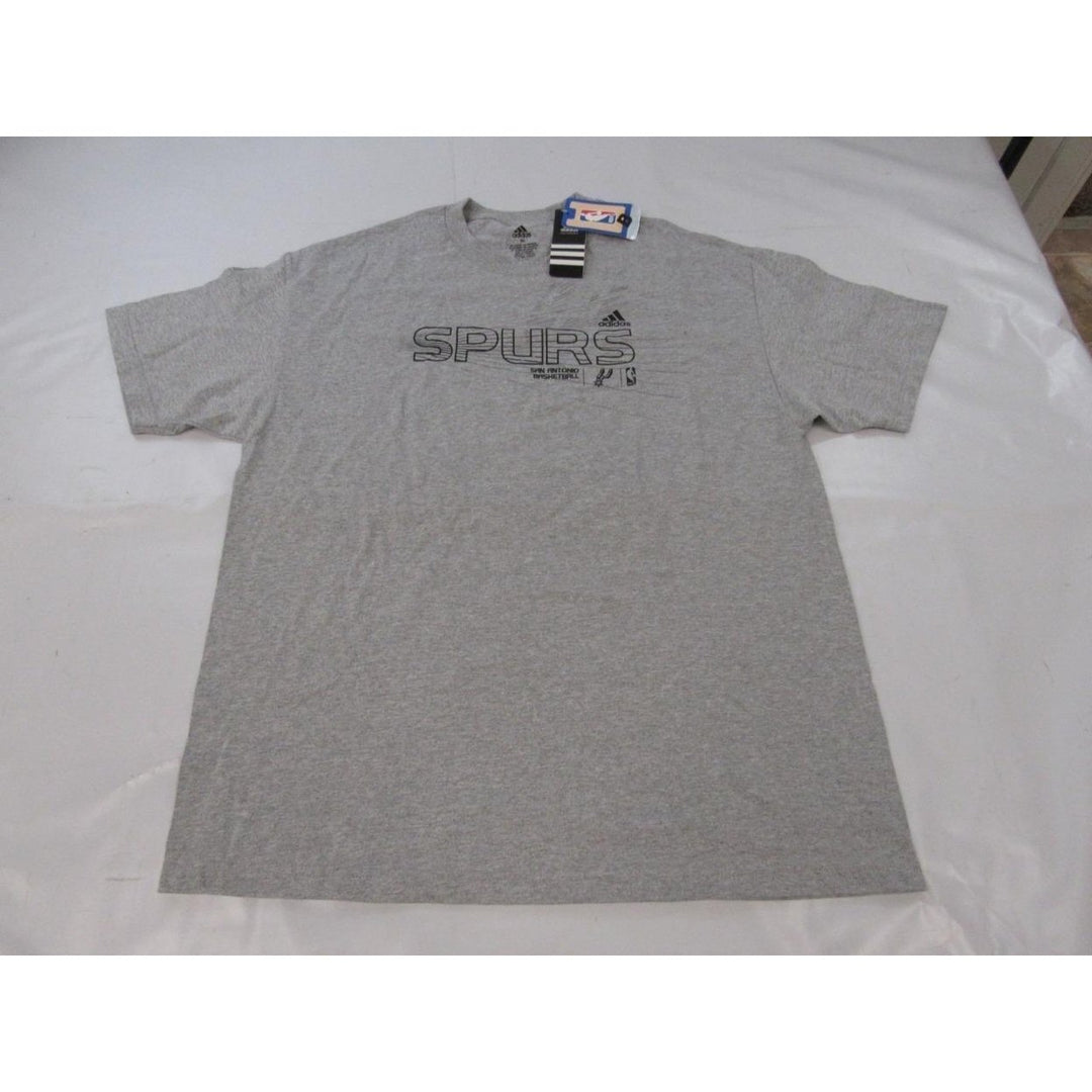 San Antonio Spurs Basketball Mens Size XL XLarge Gray Adidas Shirt Image 1