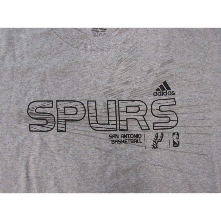 San Antonio Spurs Basketball Mens Size XL XLarge Gray Adidas Shirt Image 3