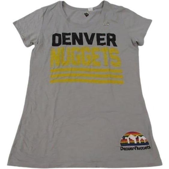 Denver Nuggets Womens Size L Large Gray Distressed Shirt Image 1