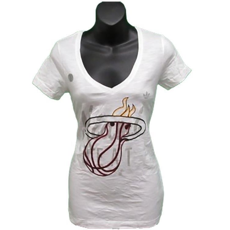 Miami Heat Womens Size S Small White Adidas Shirt Image 1