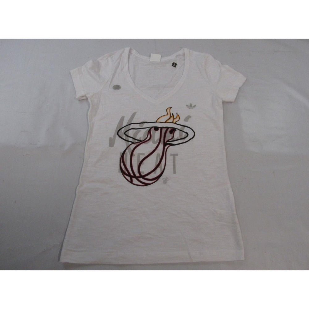 Miami Heat Womens Size S Small White Adidas Shirt Image 2