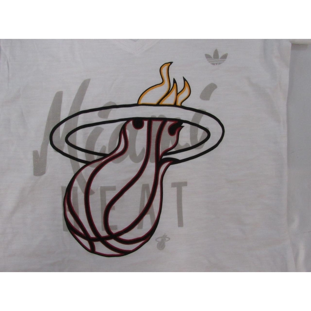 Miami Heat Womens Size S Small White Adidas Shirt Image 3