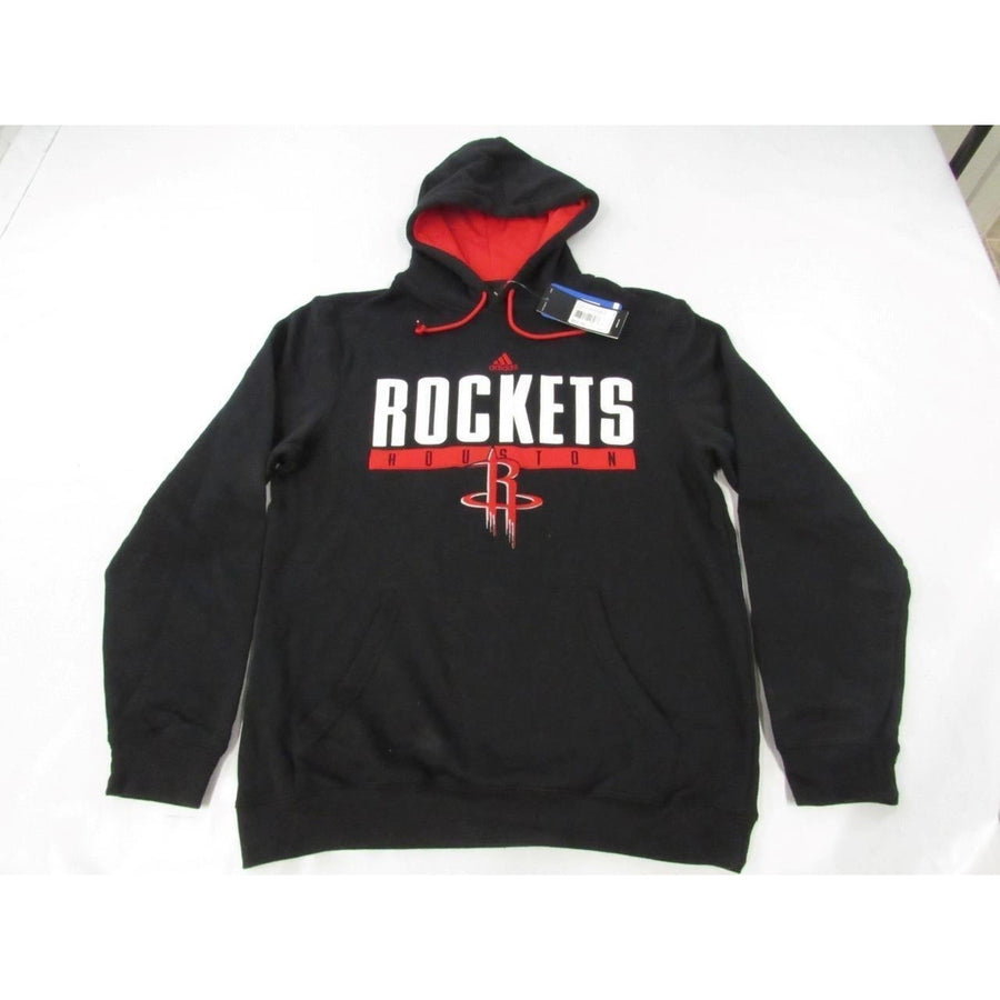 Houston Rockets Tip Off Mens Size S Small Adidas Black Hoodie 55 Image 1