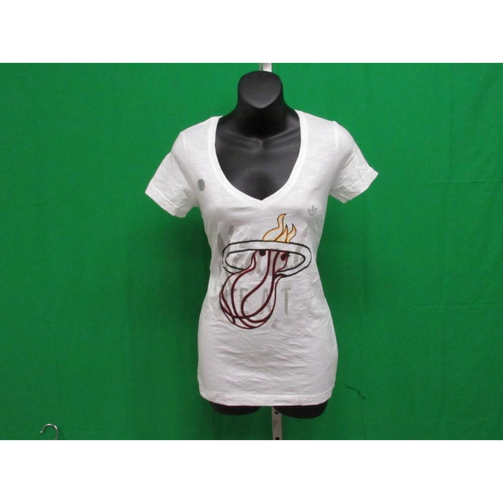 Miami Heat Womens Size S Small White Adidas Shirt Image 4