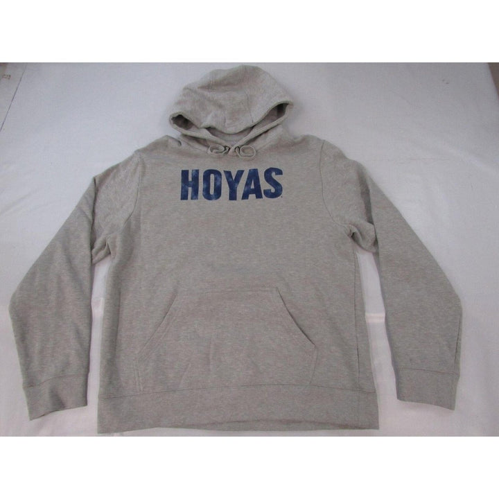 Georgetown University Hoyas Mens Size L Gray Hoodie w/ Distressed Print Image 1