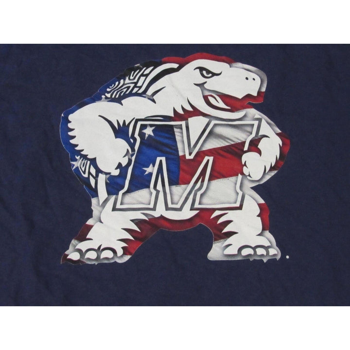 Maryland Terrapins Patriotic Mens Size 6XL-Big 6XLarge-Big Navy Shirt Image 3