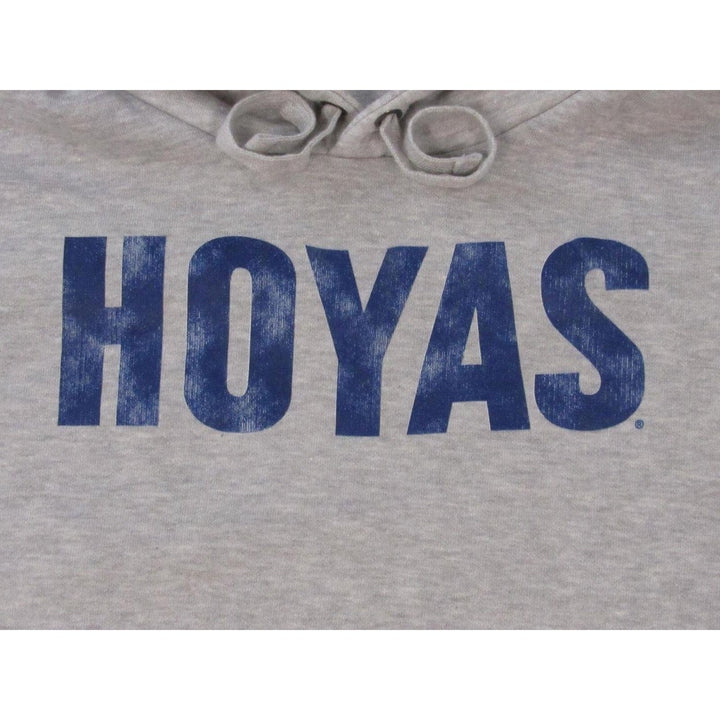 Georgetown University Hoyas Mens Size L Gray Hoodie w/ Distressed Print Image 3