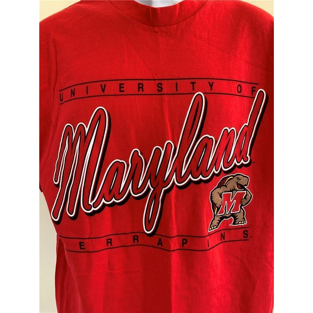 Maryland Terrapins Mens Size L Large Red Shirt Image 2