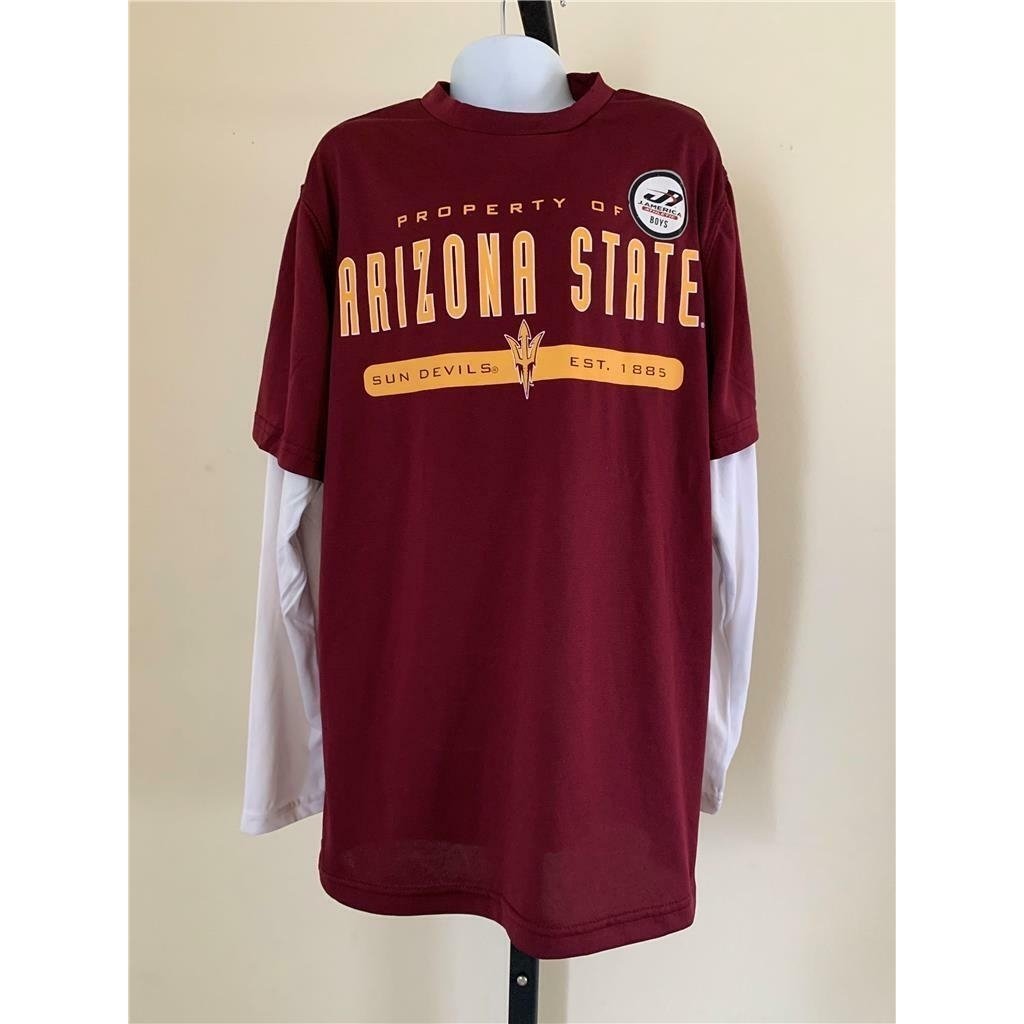 Arizona State Sun Devils Youth Size M Medium Maroon J America Shirt Image 1