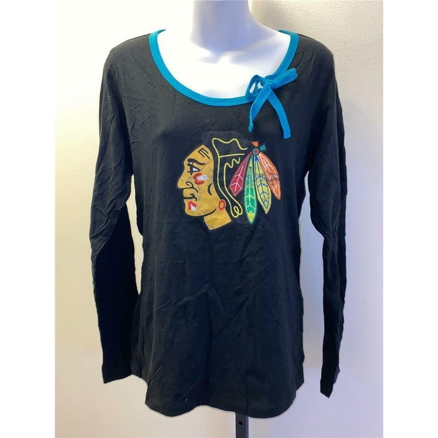 Chicago Blackhawks Womens Size XL Black Shirt Image 1