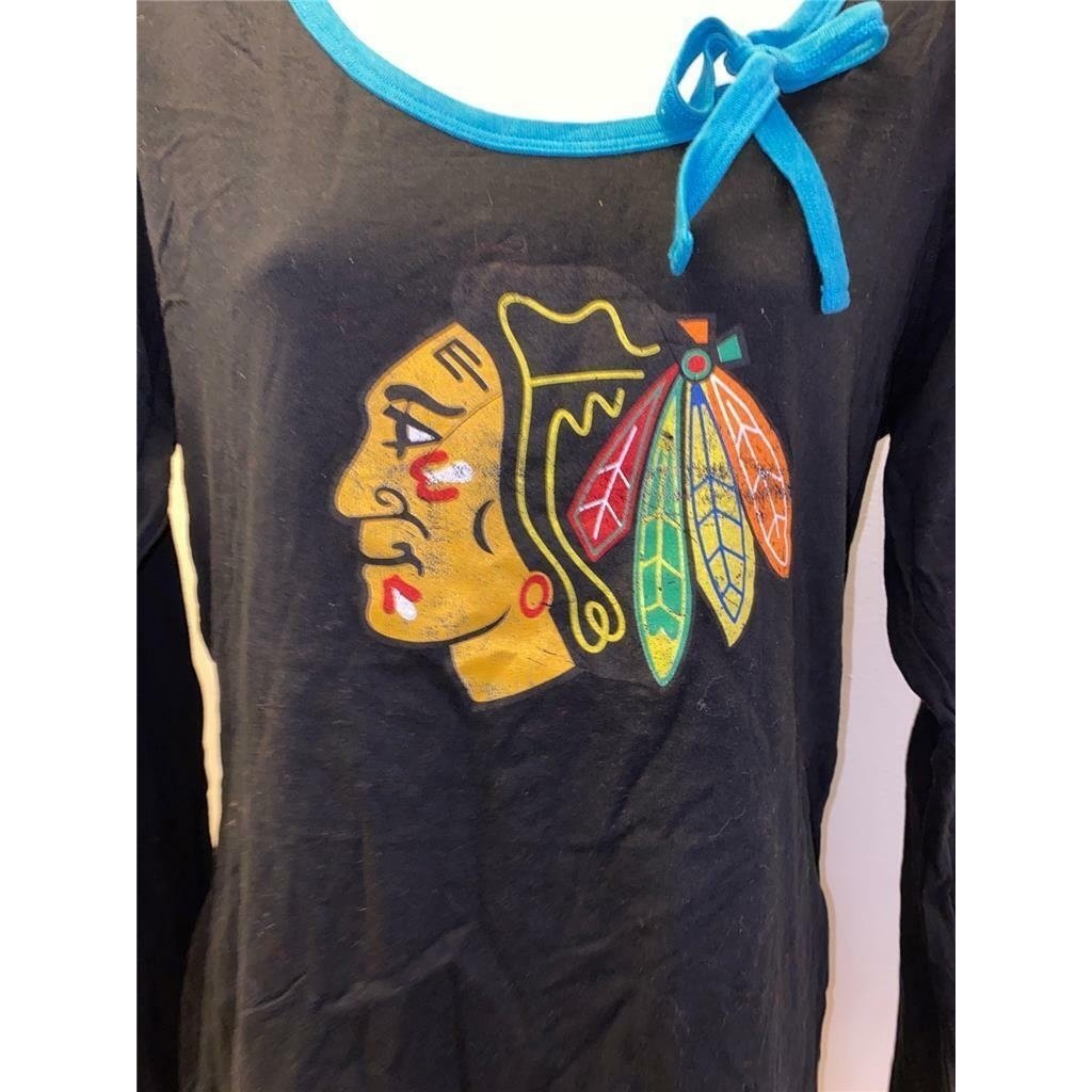 Chicago Blackhawks Womens Size XL Black Shirt Image 3