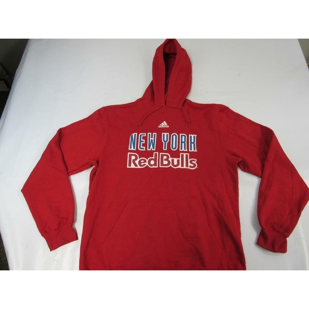 York Red Bulls Mens Size M Medium Red Adidas Hoodie Image 3