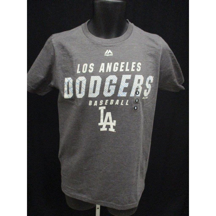 Los Angeles LA Dodgers Mens Size S Small Gray Majestic Shirt MSRP 26 Image 1