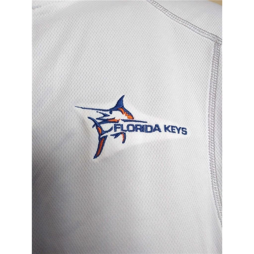 Florida Keys Mens Size M Medium White J. America 1/4 Zip Pullover Image 2