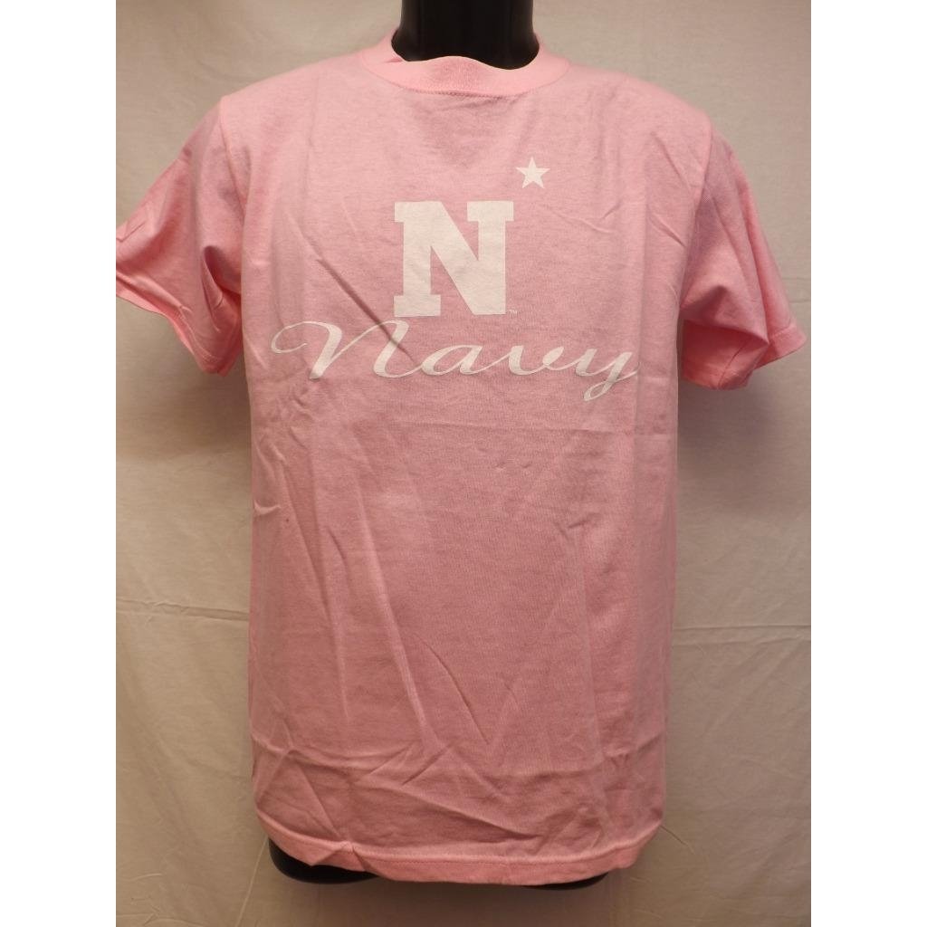 Navy Midshipmen Adult MENS Size S Small Pink Shirt Image 1