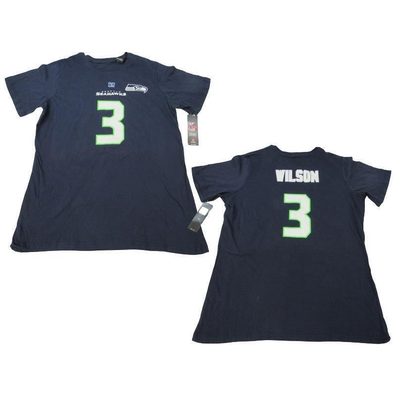 Russell Wilson 3 Seattle Seahawks Womens Size M Medium Majestic Shirt Image 1