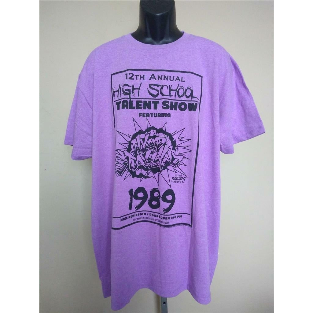 Bill and Teds High School Talent Show Mens Size 2XL Purple Shirt Image 1