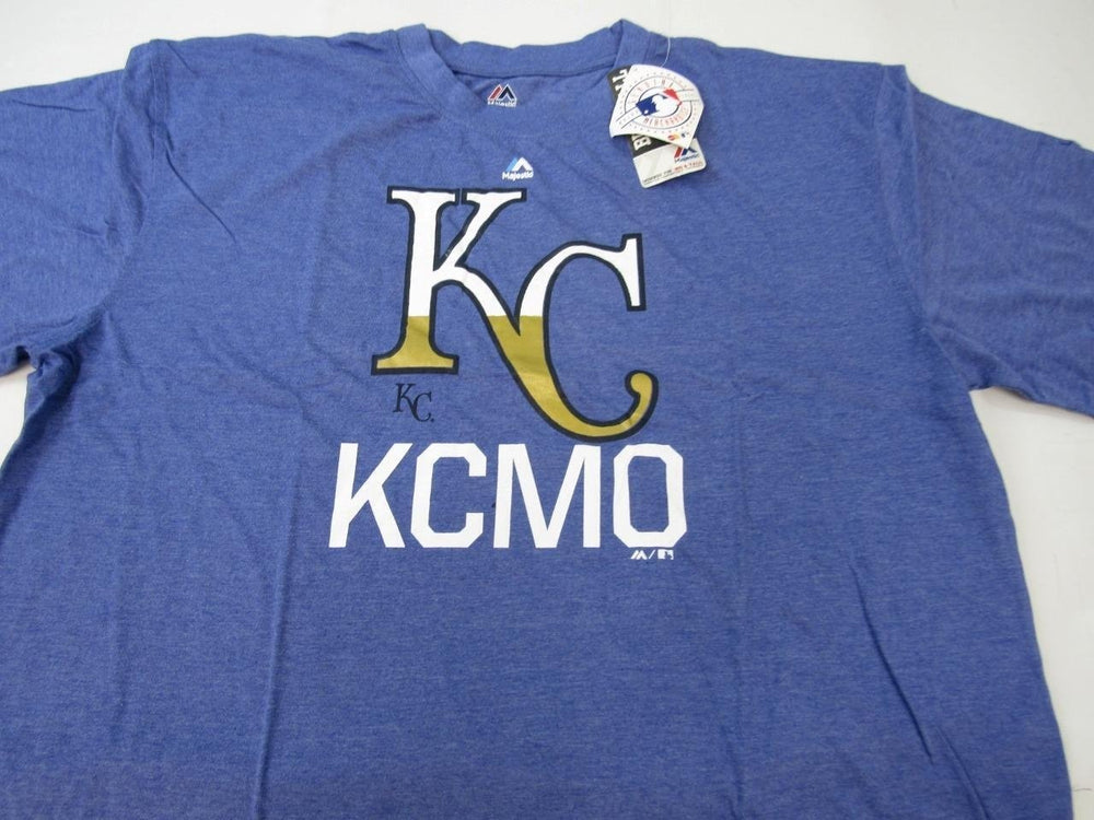 Kansas City Royals KCMO Mens Size 2XL-Tall Majestic Blue Shirt Image 2