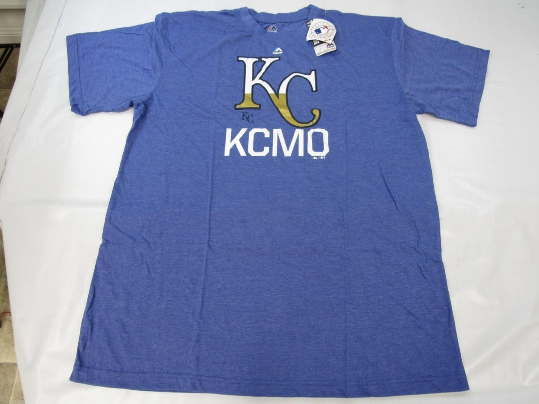 Kansas City Royals KCMO Mens Size 2XL-Tall Majestic Blue Shirt Image 4