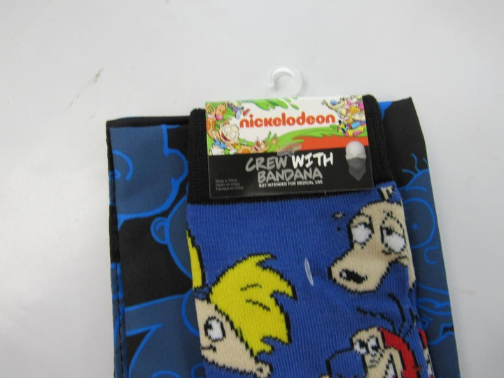 Hey Arnold Nickelodeon Mens Sizes 6-12 OSFA Crew Socks and Bandana Image 2