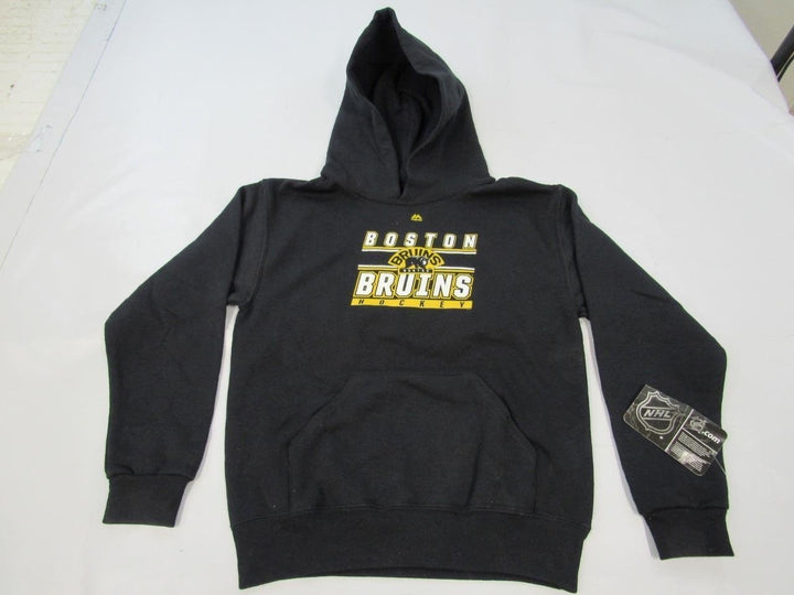 Boston Bruins Hockey Youth Size M Medium Majestic Black Hoodie Image 1