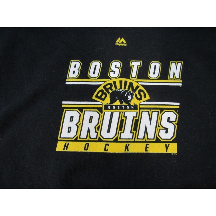 Boston Bruins Hockey Youth Size M Medium Majestic Black Hoodie Image 3