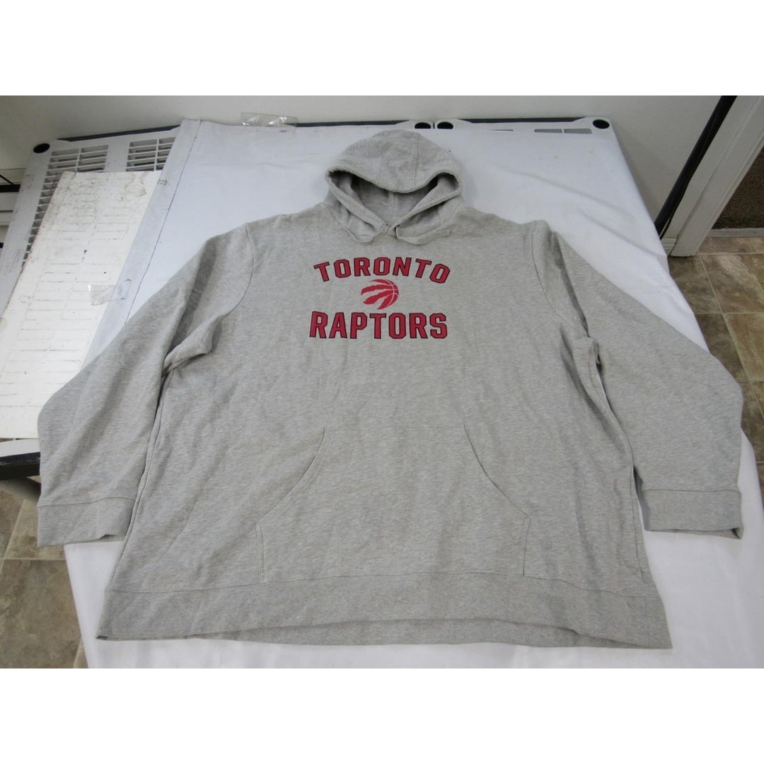 Toronto Raptors Mens Size 5XL-Tall Heathered Light Gray Hoodie Image 1