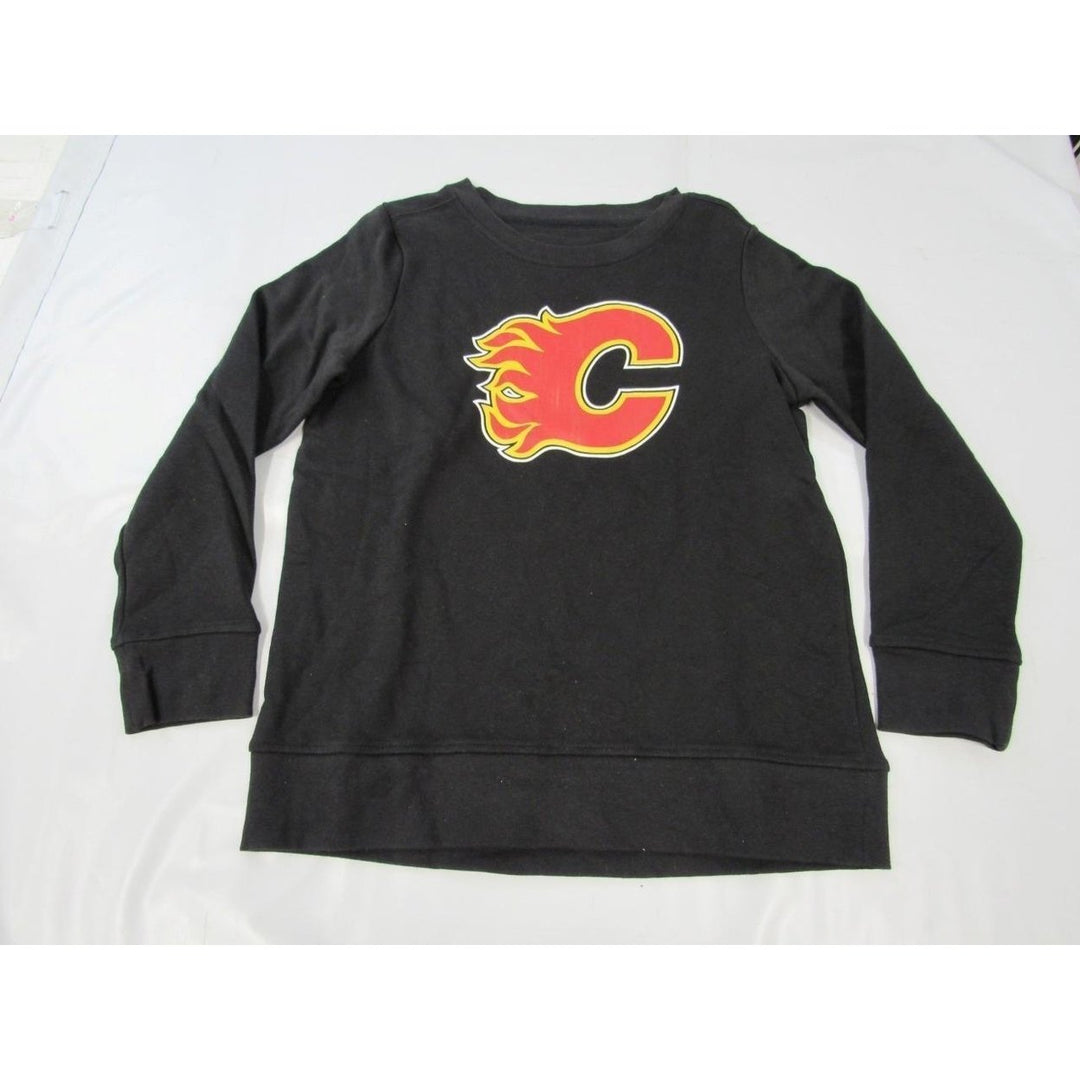 Calgary Flames Mens Size L Large Black Sweatshirt Image 1