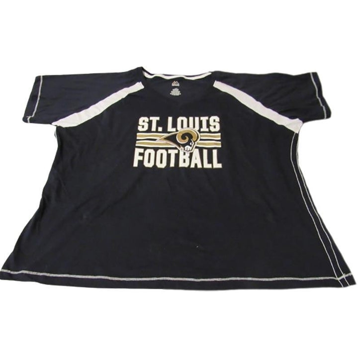 St. Louis Rams Womens Plus Size 2X Majestic Blue Shirt Image 1