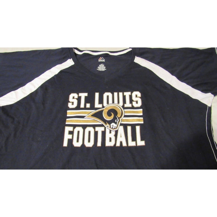 St. Louis Rams Womens Plus Size 2X Majestic Blue Shirt Image 2