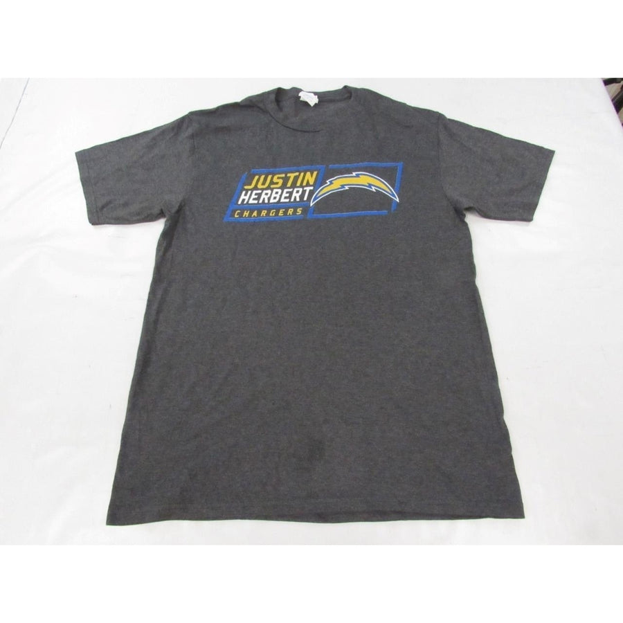 Los Angeles Chargers 10 Justin Herbert Mens Size M Medium Gray Shirt Image 1