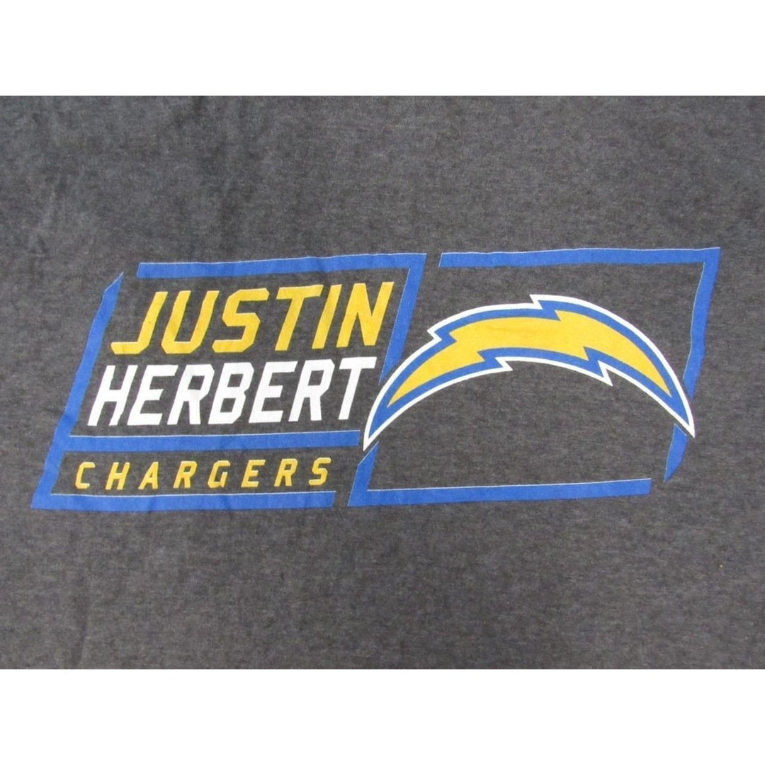 Los Angeles Chargers 10 Justin Herbert Mens Size M Medium Gray Shirt Image 3