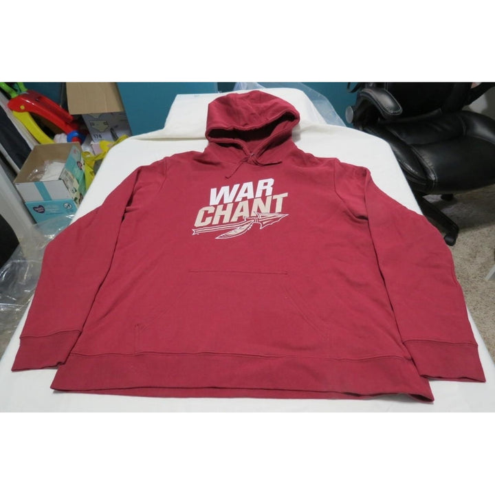 Florida State Seminoles "War Chant" Mens Size 3XL 3XLarge Red Hoodie Image 1