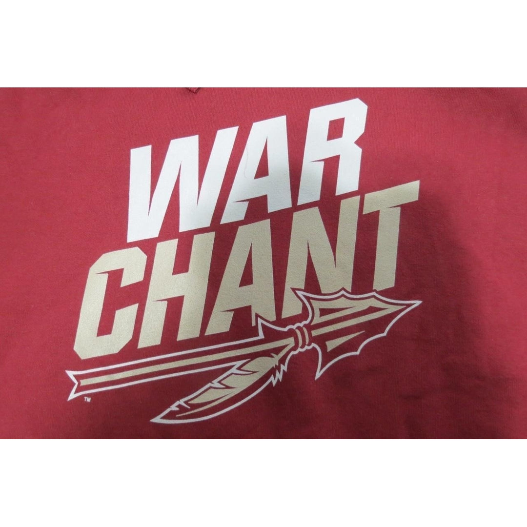 Florida State Seminoles "War Chant" Mens Size 3XL 3XLarge Red Hoodie Image 3