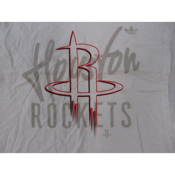 Houston Rockets Womens Size M Medium White Adidas V-Neck Shirt Image 3