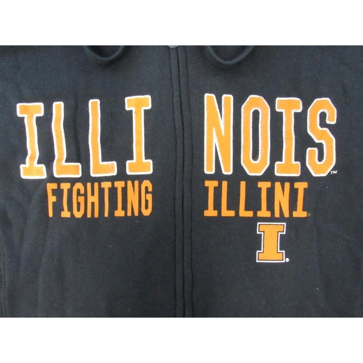 Illinois Fighting Illini Womens M Medium Black Full-Zip Jacket Hoodie Image 4