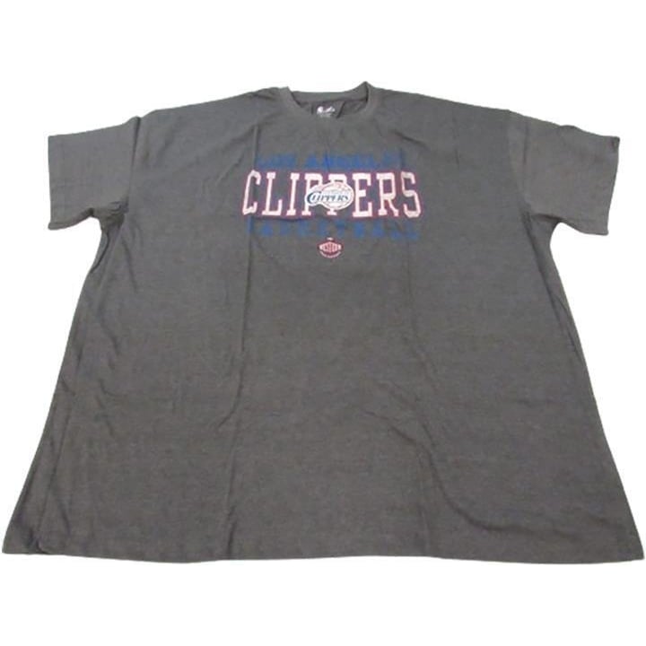 Los Angeles Clippers Mens Size 5XL Majestic Gray Distressed Shirt Image 1